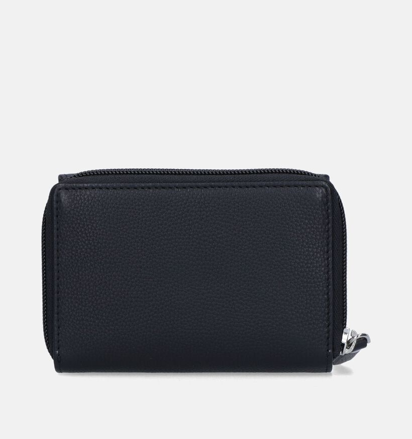 Euro-Leather Zwarte Ritsportemonnee voor dames (353534)
