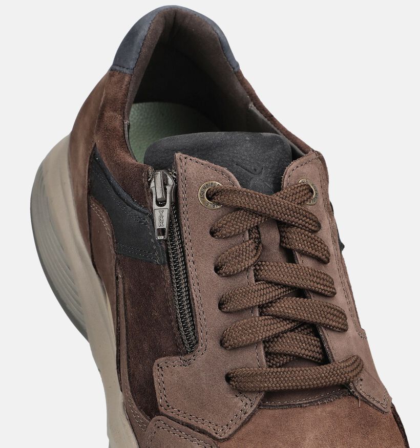 Xsensible SWX14 Donkerbruine Schoenen met Veter en Rits voor heren (379246) - geschikt voor steunzolen