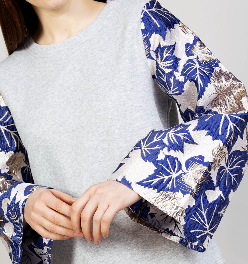 JDY Violet Grijze Sweater met Jacquard Mouwen voor dames (369181)