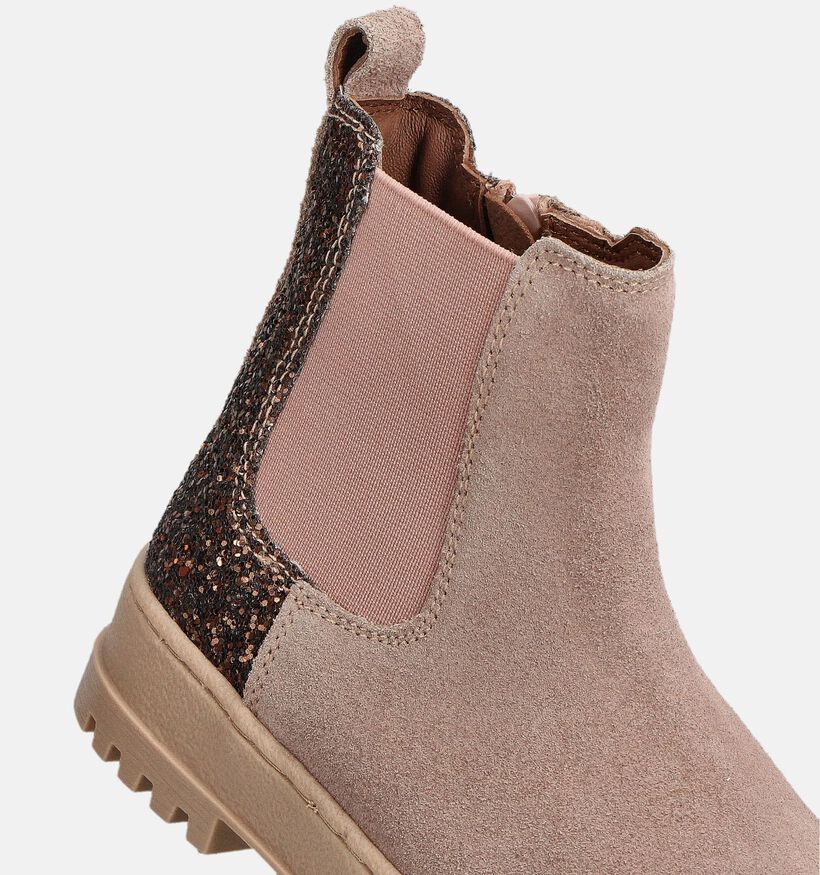 Milo & Mila Bottines Chelsea en Rose pour filles (363176)
