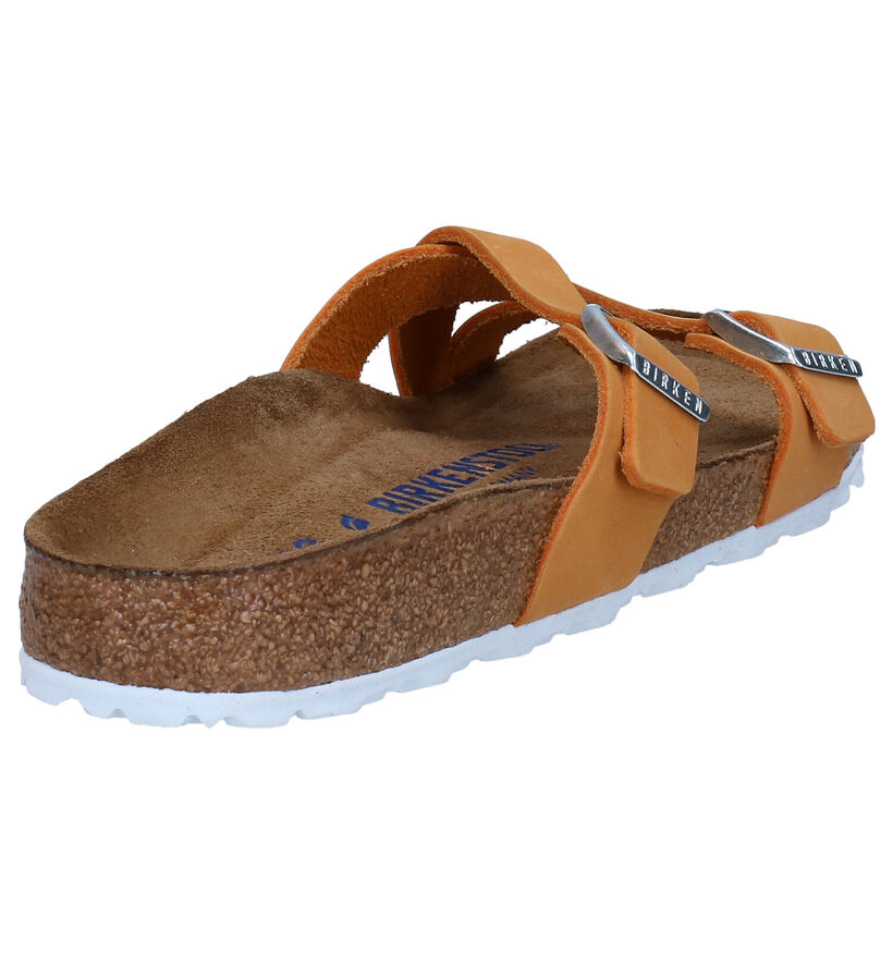 Birkenstock Yao Balance Gele Slippers in leer (286861)