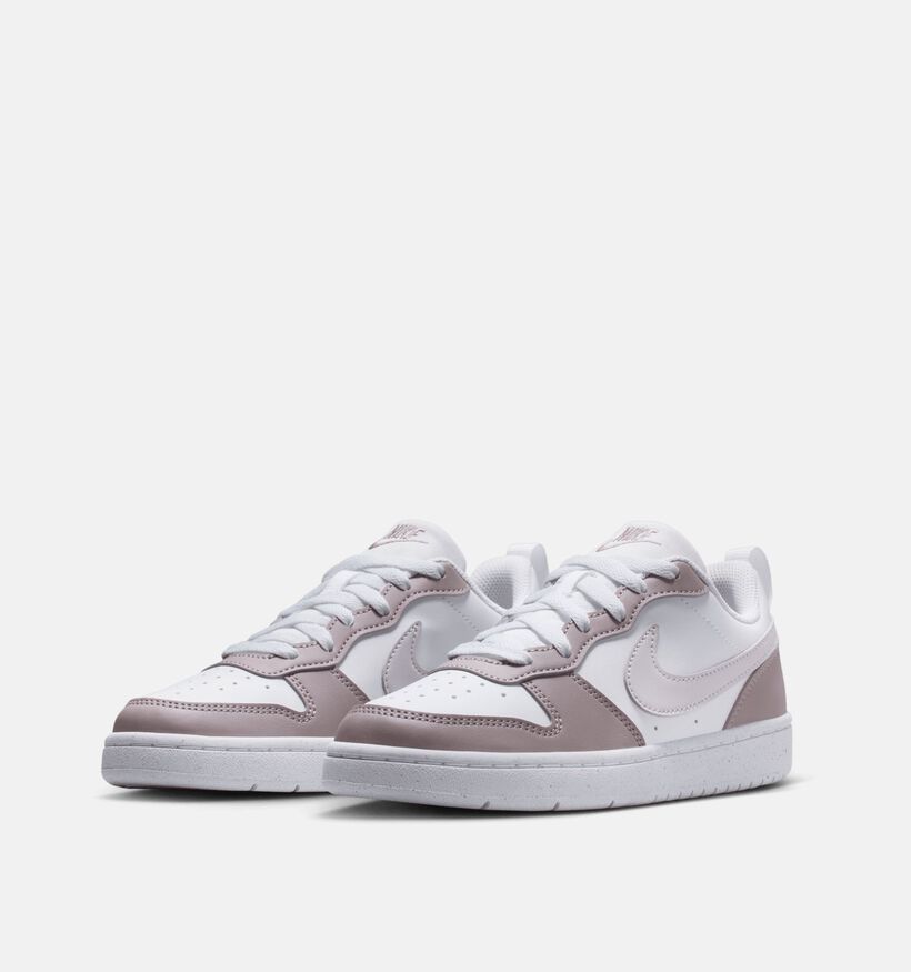 Nike Court Borough Low Witte/Lichtpaarse Sneakers voor meisjes (376154)