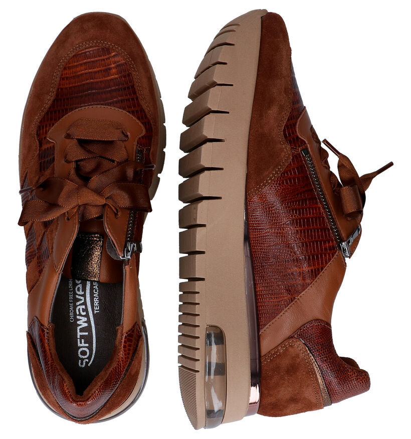 Softwaves Baskets casual en Cognac en cuir (298123)
