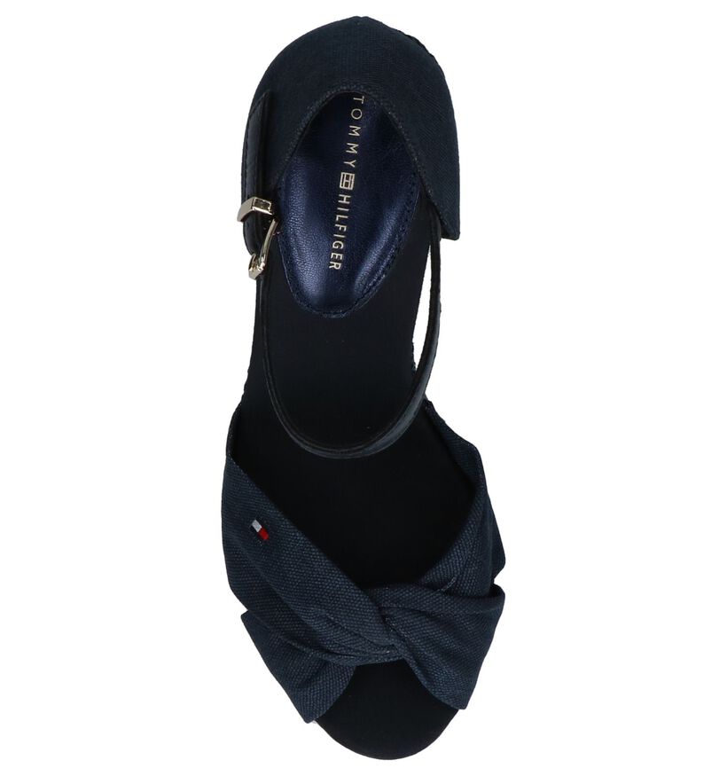 Tommy Hilfiger Sandales à talons en Bleu foncé en textile (212756)