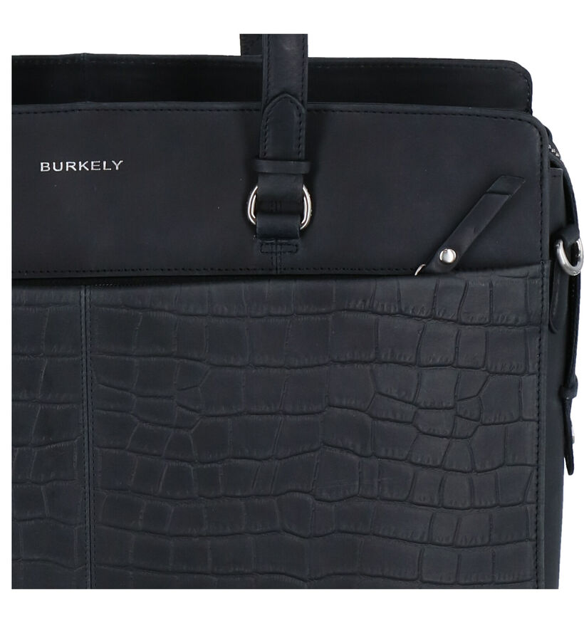 Burkely Croco Caia Zwarte Laptoptas in leer (297514)