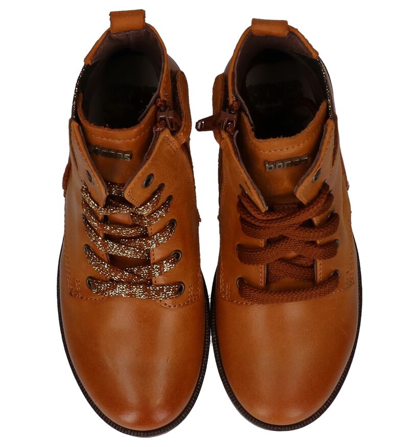 STONES and BONES Chaussures hautes en Cognac en cuir (223379)