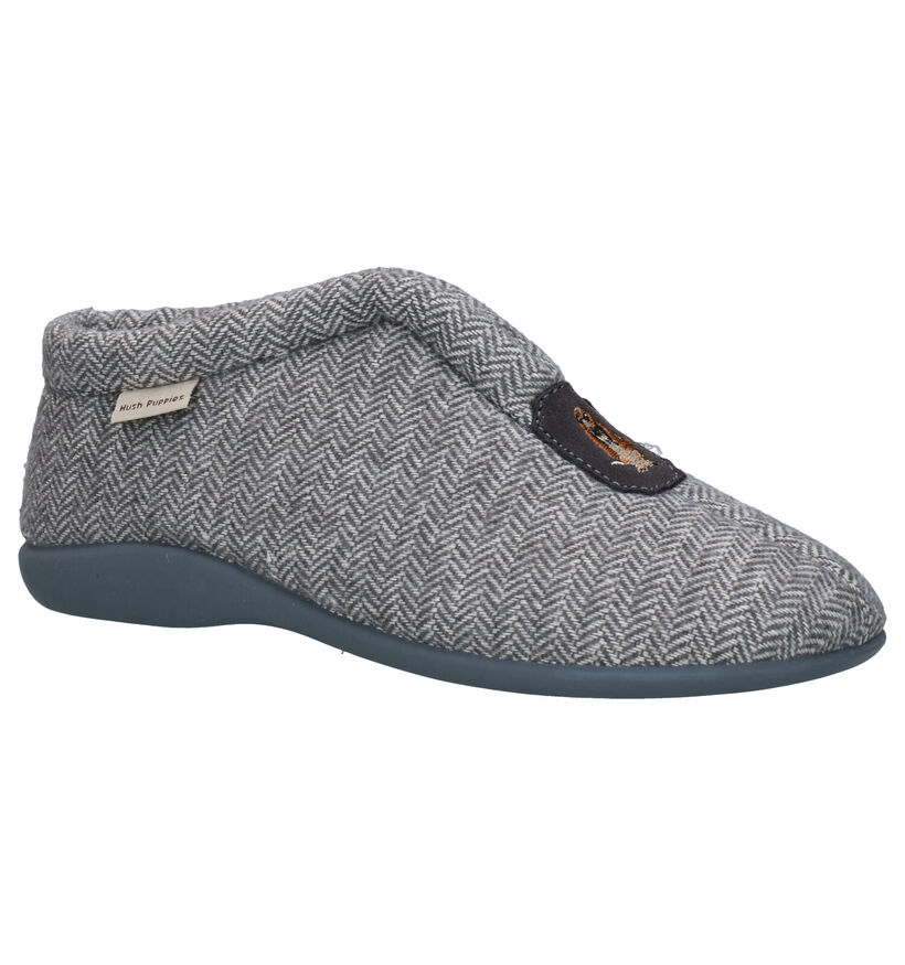 Hush Puppies Grijze Pantoffels in stof (282666)