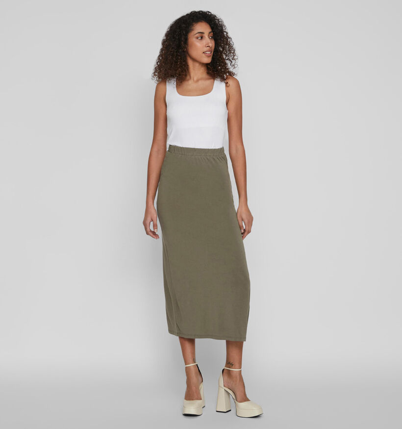 Vila Modala Jupe longue en Vert khaki pour femmes (335441)