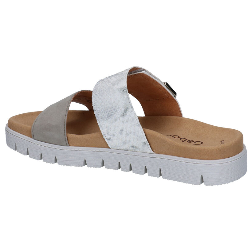 Gabor Best Fitting Taupe Slippers in leer (287925)