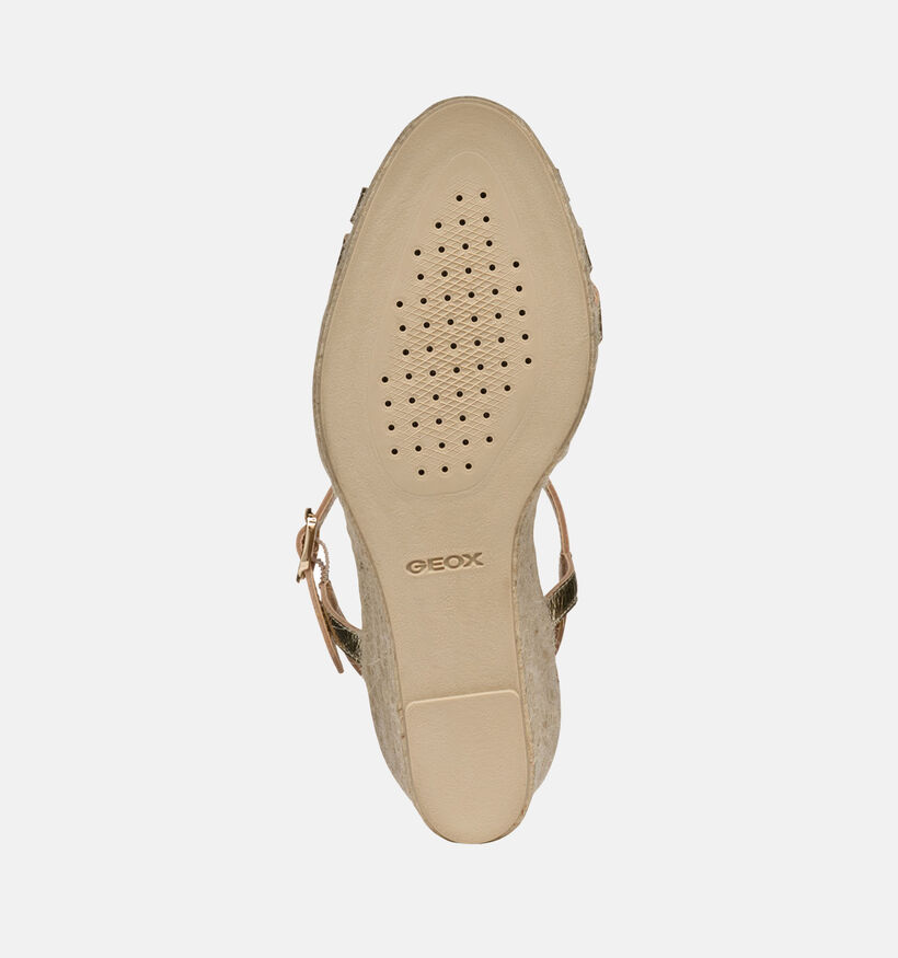Geox Gelsa Gouden Sandalen met sleehak voor dames (353791)