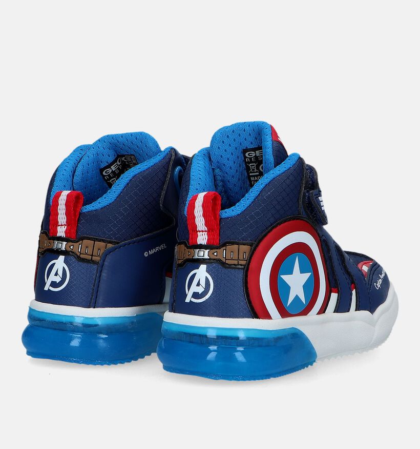 Geox Grayjay Marvel Capitain America Blauwe Sneakers voor jongens (329868) - geschikt voor steunzolen