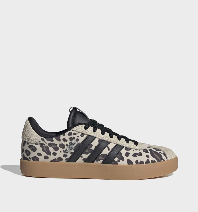 adidas VL Court 3.0 Beige/Zwarte Sneakers voor dames (380336)