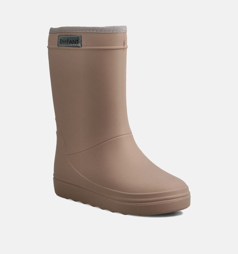 En Fant Portabella Beige Gevoerde Regenlaarzen voor jongens, meisjes (379540)
