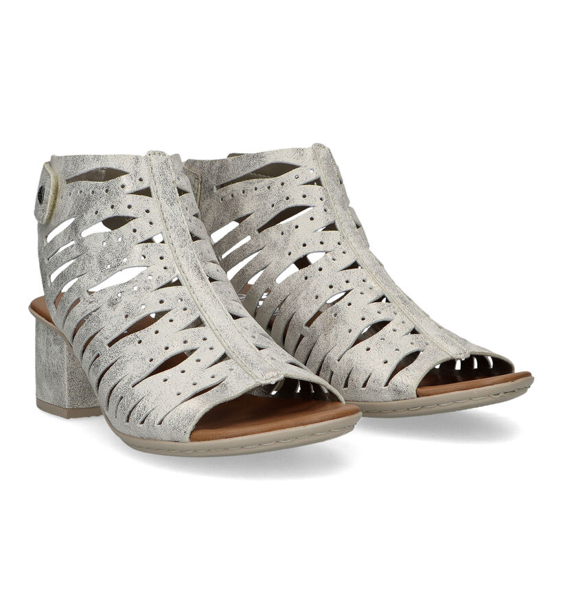 Rieker Zilveren Sandalen met blokhak voor dames (339085)