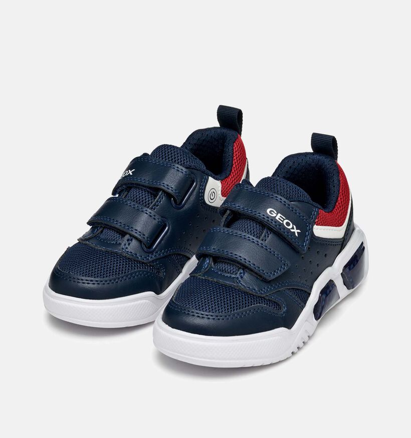 Geox Illuminus Blauwe Velcroschoenen voor jongens (356387) - geschikt voor steunzolen