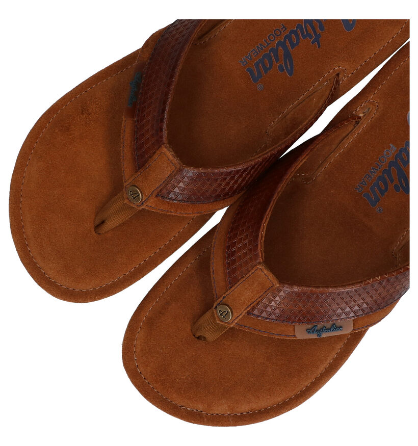 Australian Newport Blauwe Teenslippers in leer (289190)