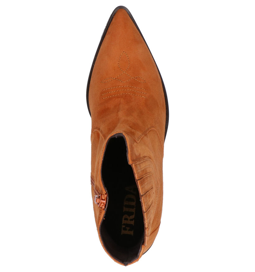 Frida Austin Cognac Western Laarsjes in daim (262451)