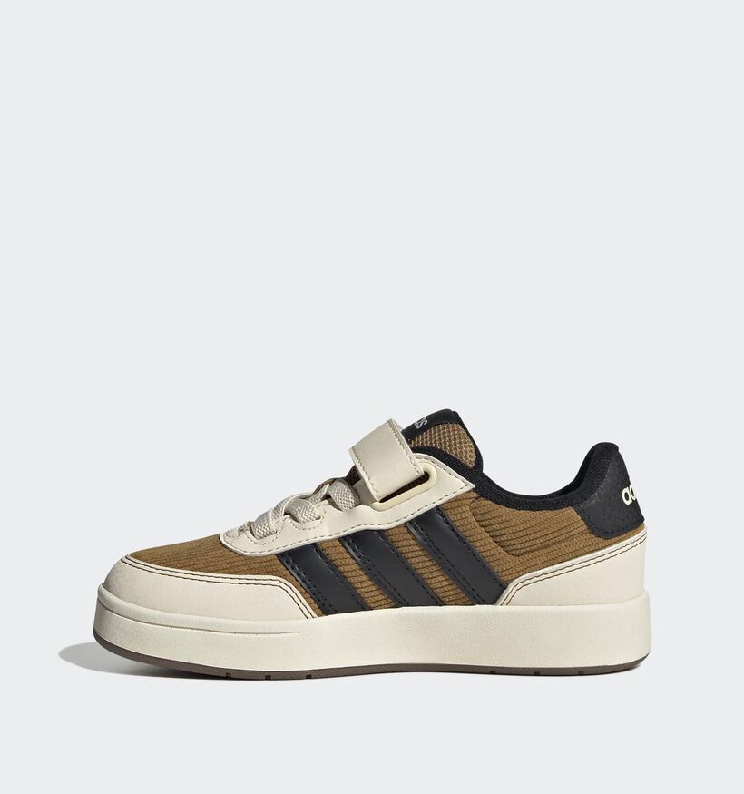 adidas Breakbase Beige/Bruine Sneakers voor jongens, meisjes (359625) - geschikt voor steunzolen