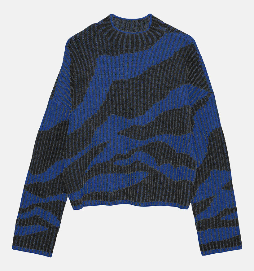 Vero Moda Scorpio Pull en Bleu/Noir pour femmes (366117)
