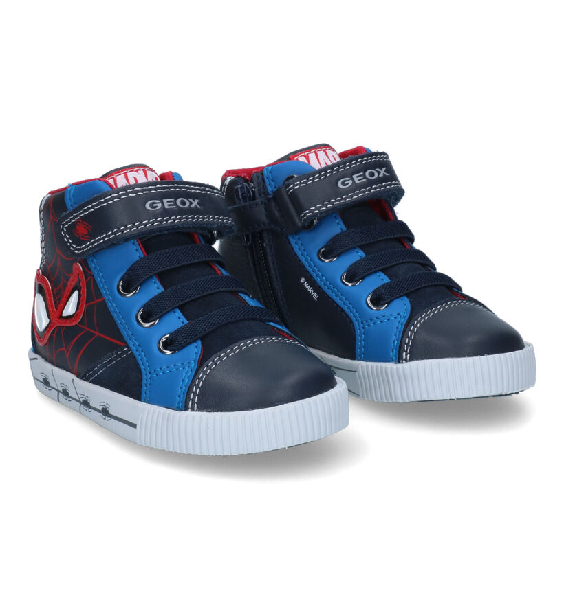 Geox Kilwi Blauwe Sneakers Marvel Spiderman in nubuck (317568)