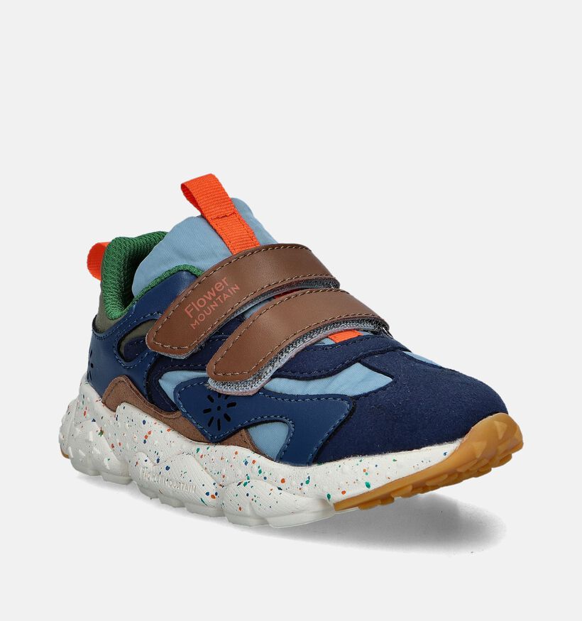 Naturino x Flower Mountain Saburo Blauwe Velcroschoenen voor jongens (349001)