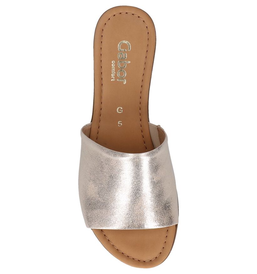 Gabor Comfort Nu-pieds plates en Or en cuir (245580)