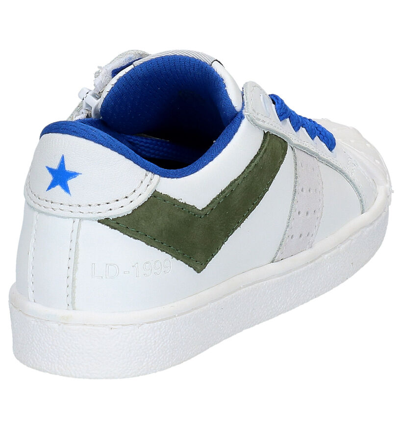 Witte Lage Sneakers Little David Palmer in leer (273230)