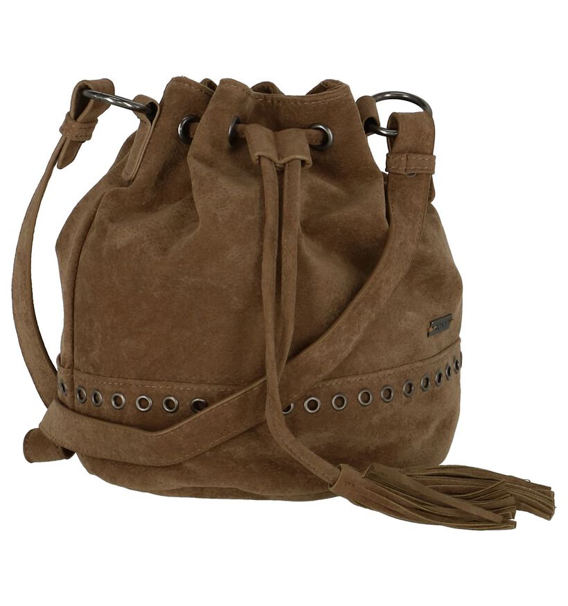 Donker Beige Bucket Bag Roxy in imitatieleer (223886)