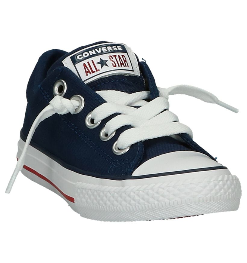 Donkerblauwe Sneakers Converse Chuck Taylor AS Street Slip in stof (238420)