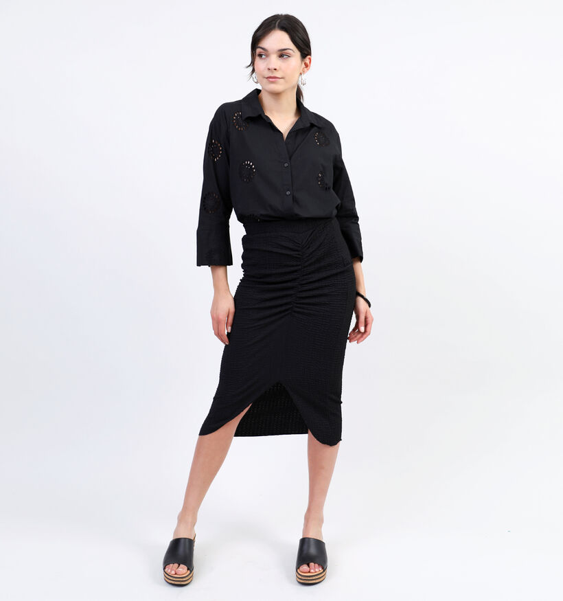 Pieces Keegan Zwarte Rok met Split voor dames (326800)