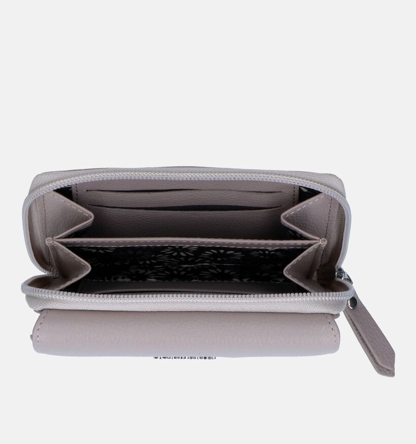 Euro-Leather Porte-monnaie zippé en Beige pour femmes (353539)