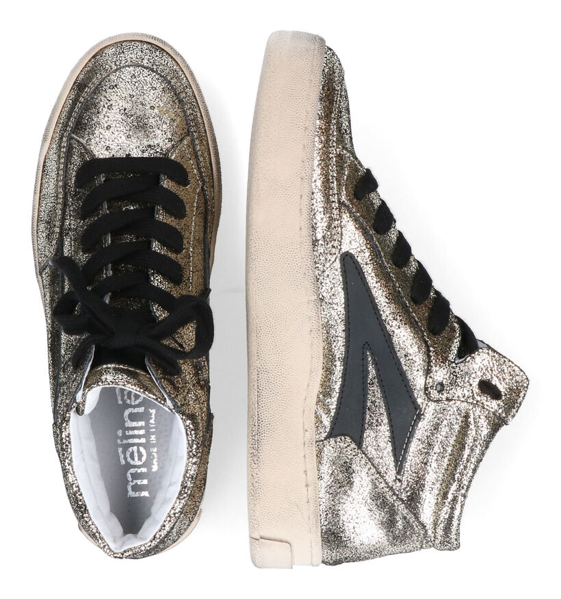 Méliné Gouden Hoge Sneakers in leer (316065)
