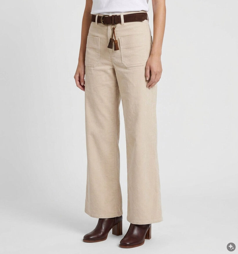 Orfeo Canelle Pantalons classiques en Ecru pour femmes (381655)