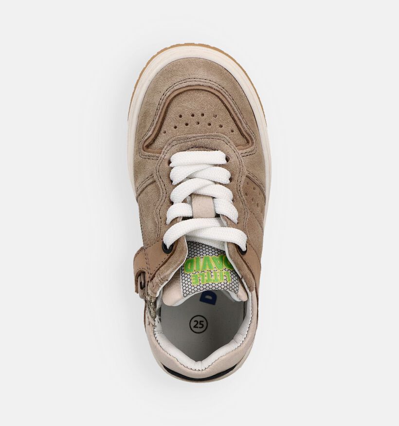 Little David Baskets basses en Beige pour gar&ccedil;ons (372303) - pour semelles orthop&eacute;diques