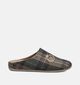 River Woods Ernest Pantoufles en Vert/Marron pour hommes (381218) - pour semelles orthop&eacute;diques