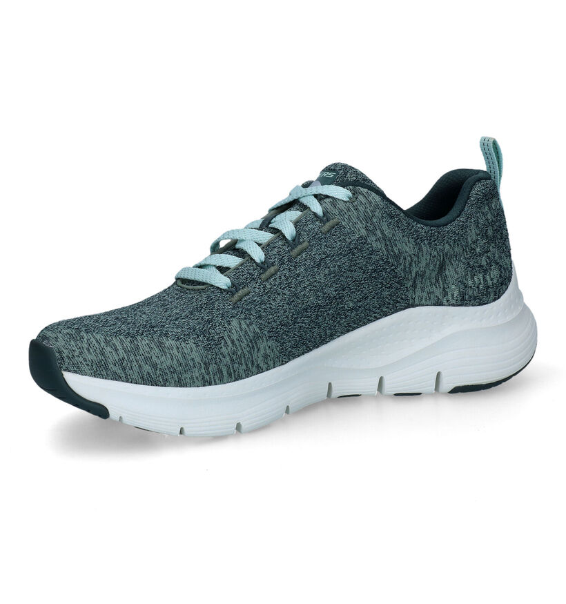 Skechers Arch Fit Comfy Wave Groene Sneakers voor dames (312803) - geschikt voor steunzolen