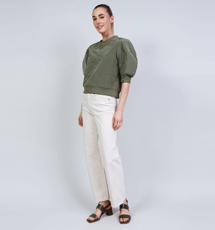 Orfeo Nema Kakigroene Sweater met Pofmouwen voor dames (371939)