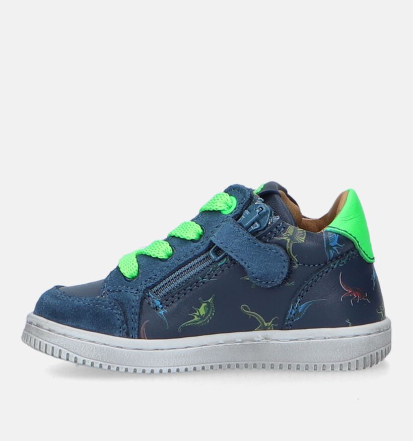 STONES and BONES Naro Blauwe Babyschoenen met dino's voor jongens (329453) - geschikt voor steunzolen