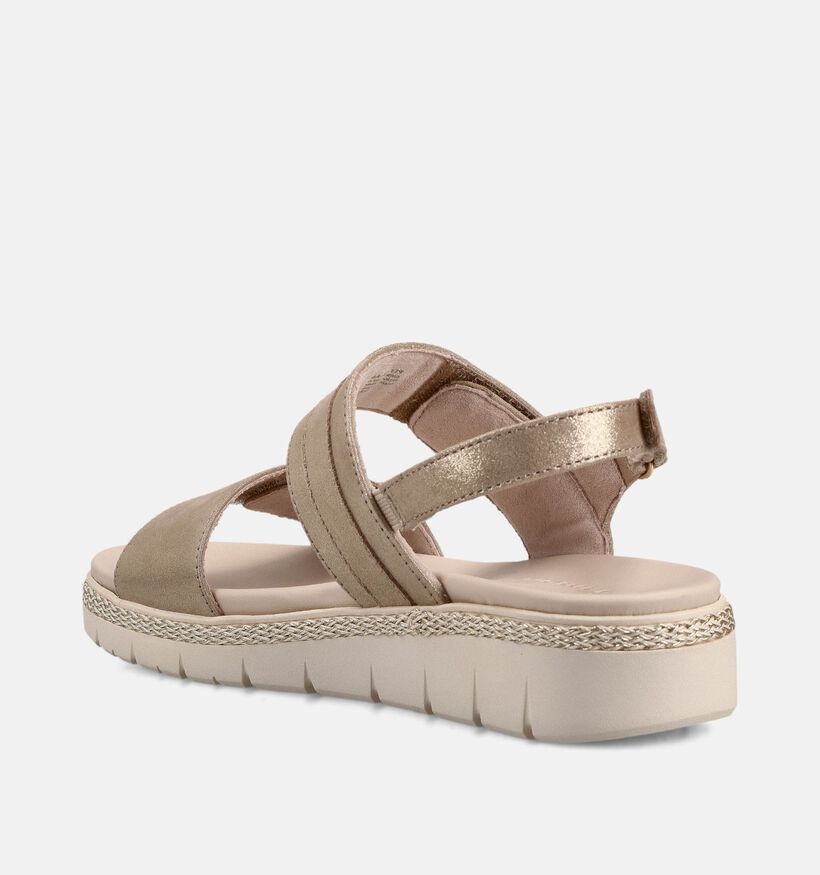 Pure Relax Sandales compens&eacute;es en Or pour femmes (371695) - pour semelles orthop&eacute;diques