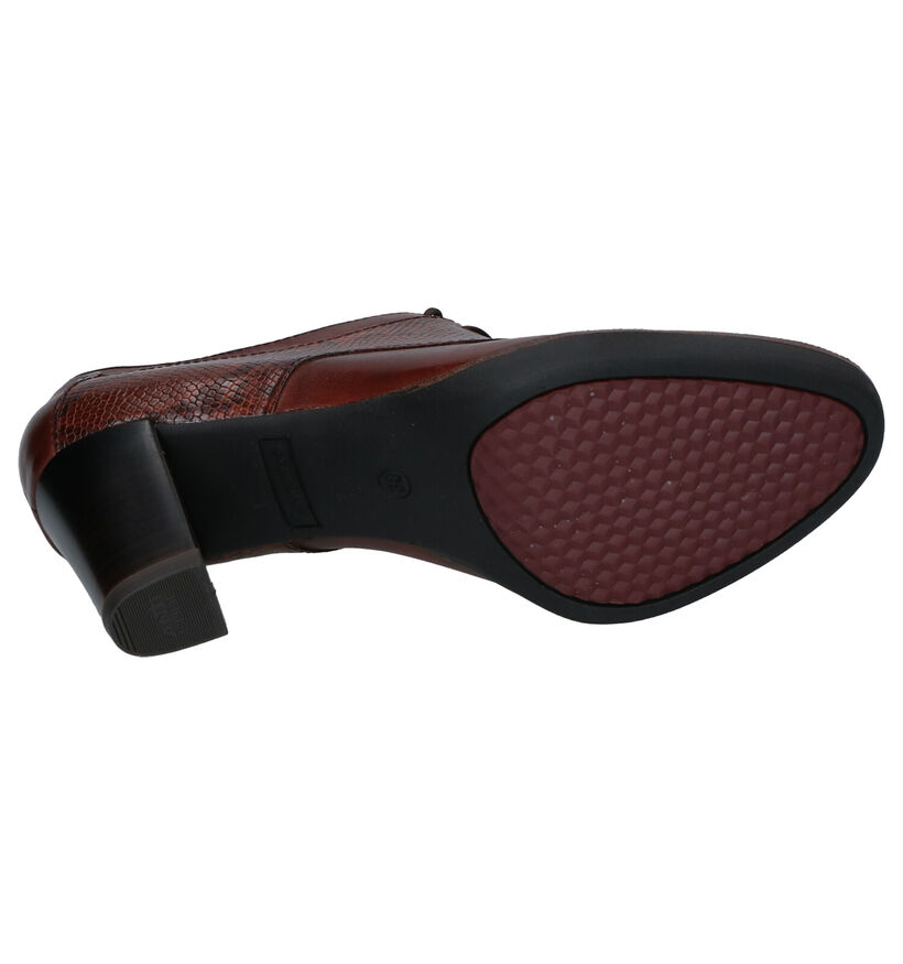 Tamaris ANTIshokk Cognac Enkelpumps in leer (257186)