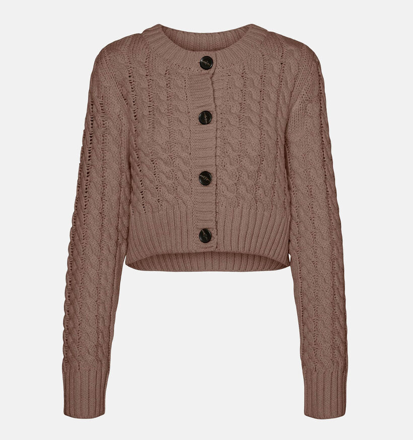 Vero Moda Mitzi Cardigan cropped avec boutons en Brun pour femmes (332604)