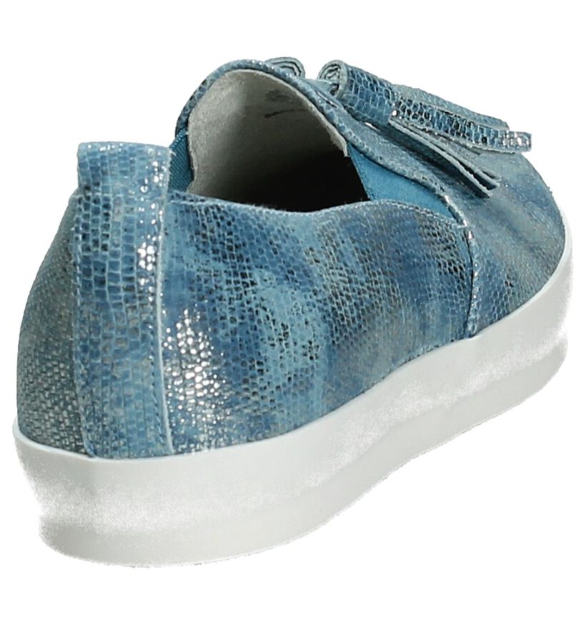 Youh! Chaussures slip-on en Bleu clair en cuir (201298)