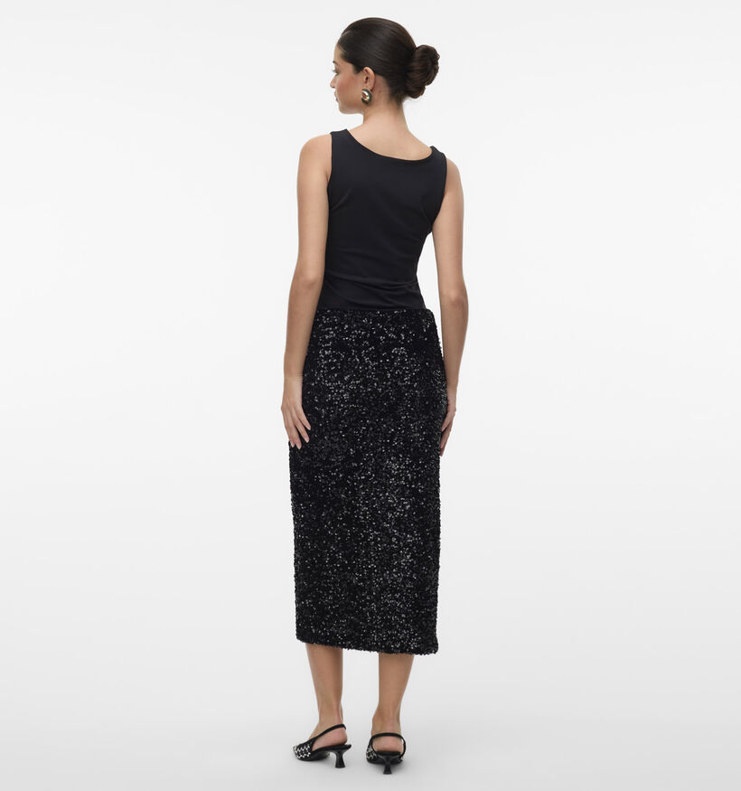 Vero Moda Halia Zwarte Sequins Rok met Split voor dames (374189)