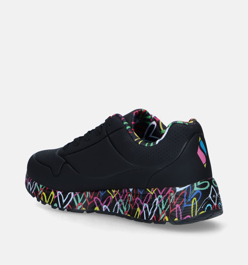 Skechers Uno Lite Lovely Luv Zwarte Sneakers voor meisjes (345247)