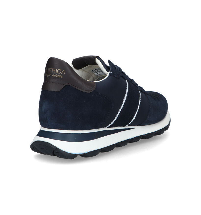 Geox Spherica Blauwe Veterschoenen in daim (326724)