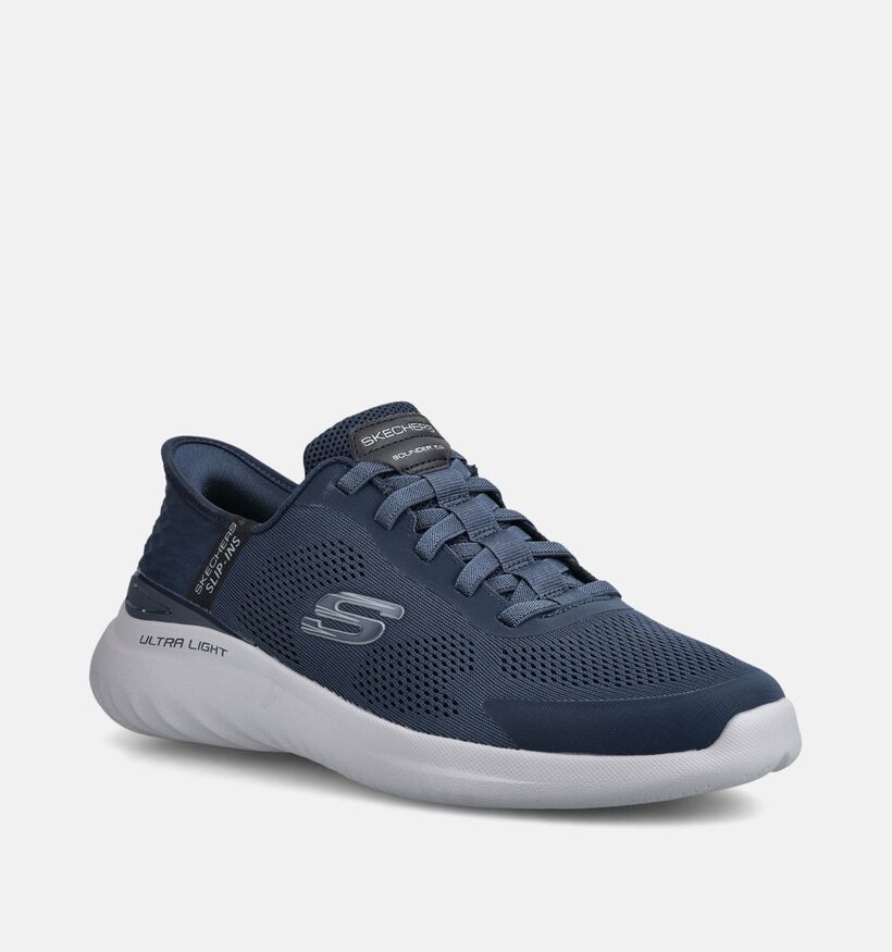 Skechers Bounder 2.0 - Emerged Slip-ins Slip-ons en Bleu fonc&eacute; pour hommes (379533)