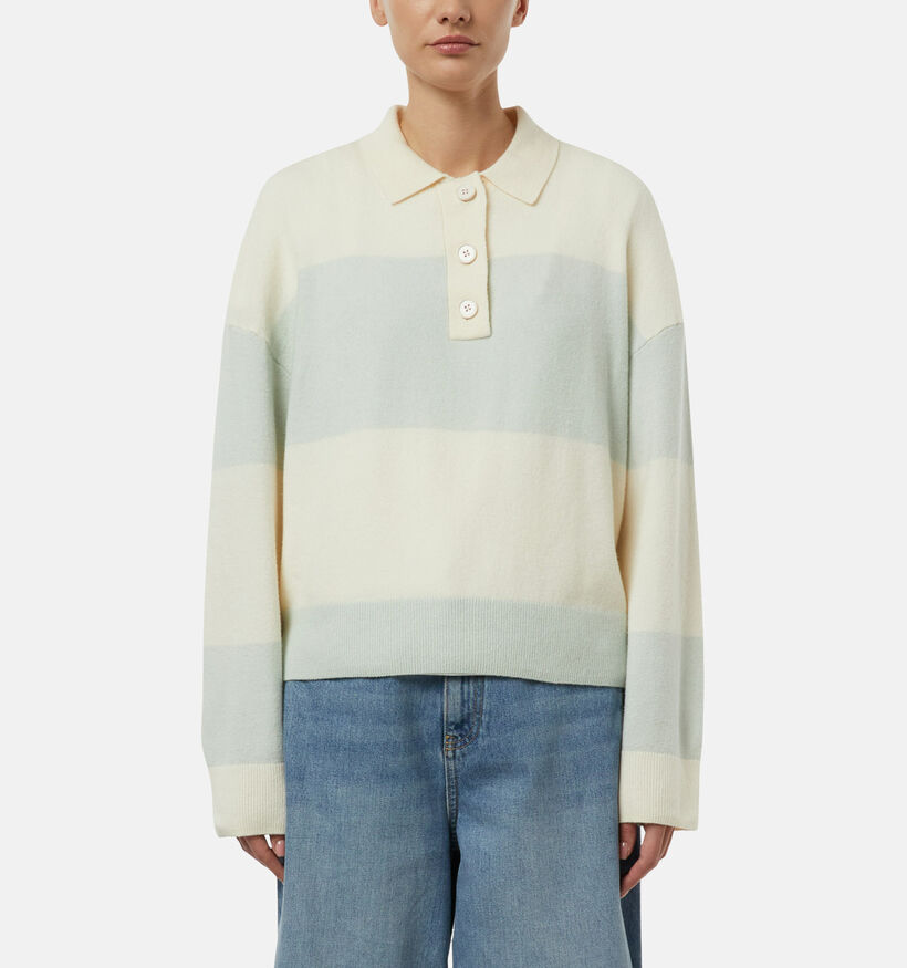 comma Pull en Beige/Bleu pour femmes (372197)