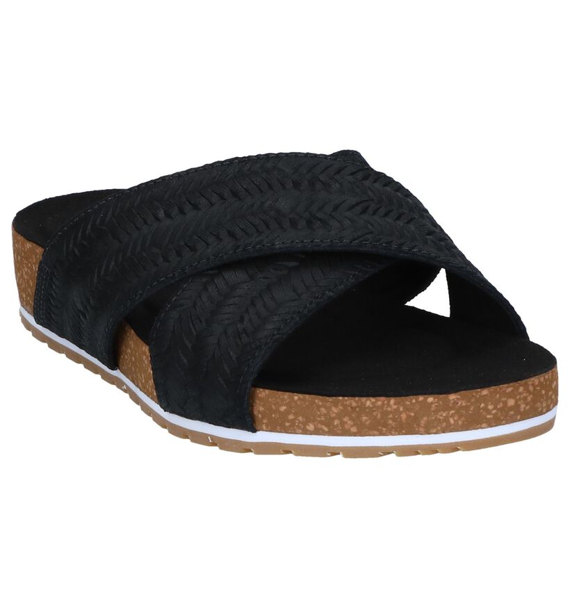 Zwarte Slippers Timberland Malibu Waves in leer (240522)