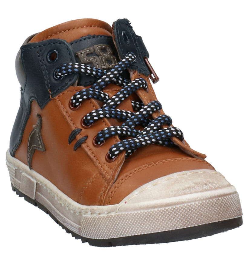 STONES and BONES Boris Cognac Hoge Schoenen in leer (255441)