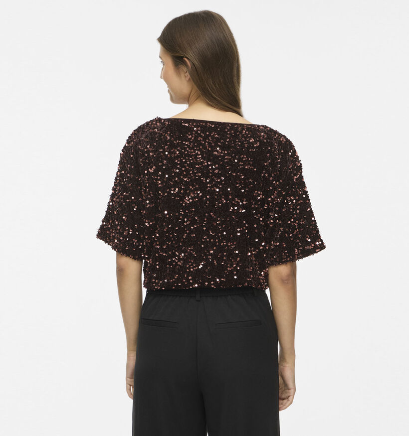 Vila Faith Sequins Donkerbruine Blouse voor dames (382034)